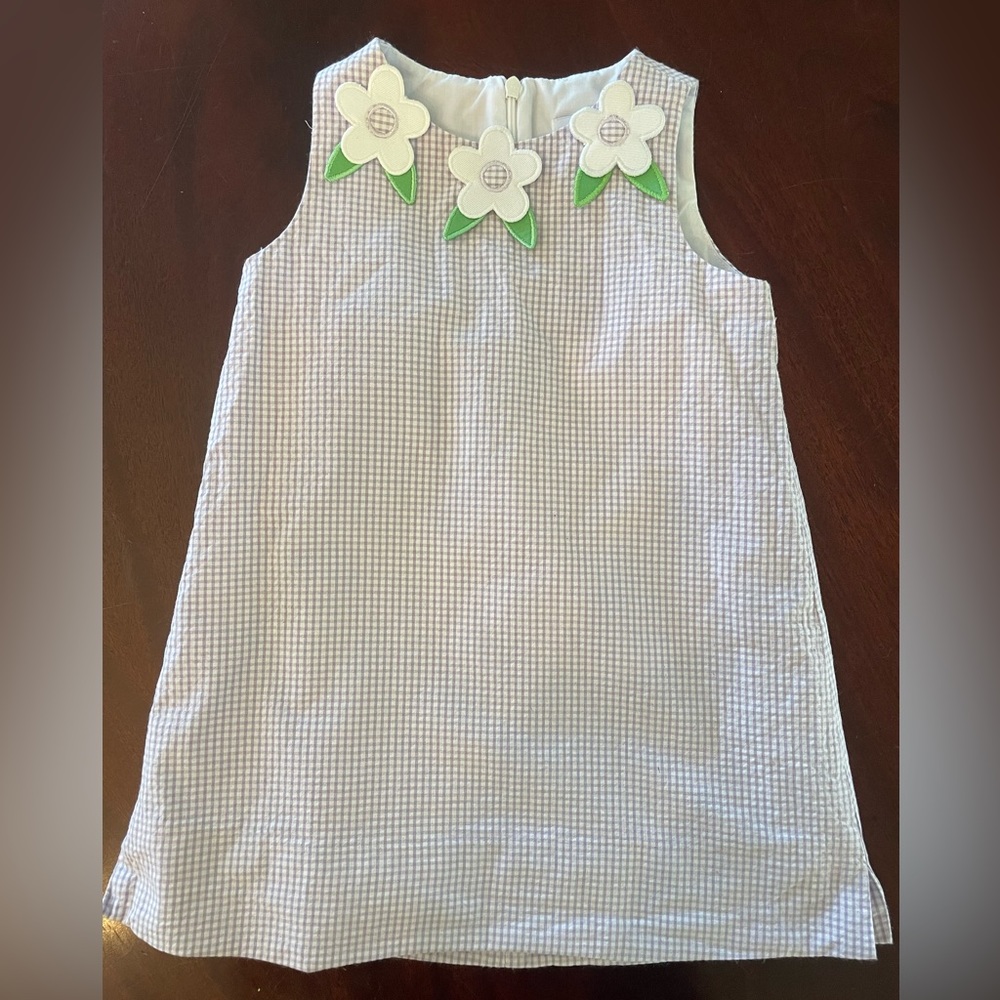 Florence Eiseman Girls Lavendar Gingham Dress.